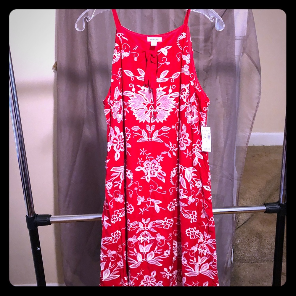 Dress Barn red and rose dress